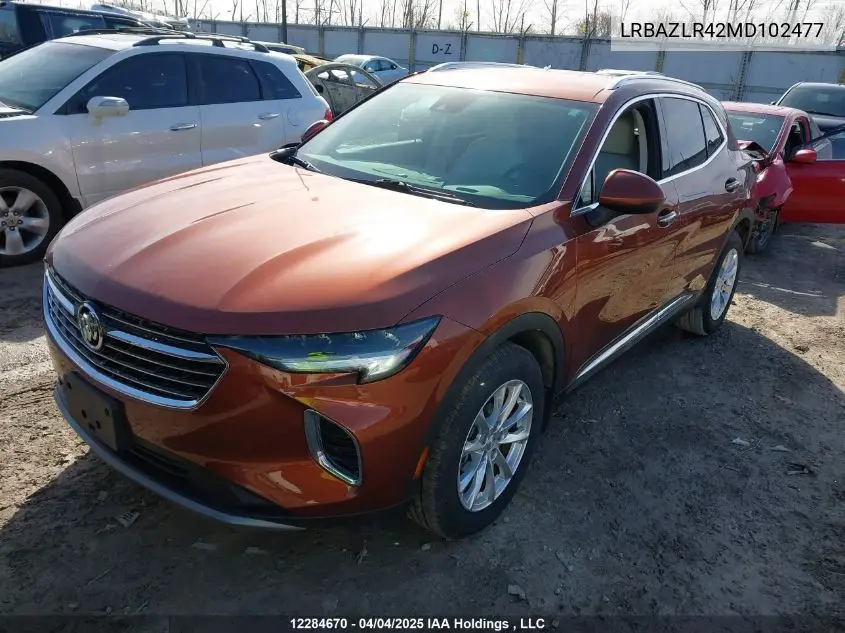 2021 Buick Envision Preferred VIN: LRBAZLR42MD102477 Lot: 12284670