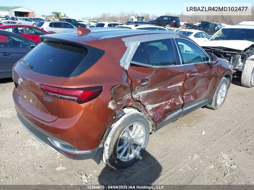 2021 Buick Envision Preferred VIN: LRBAZLR42MD102477 Lot: 12284670