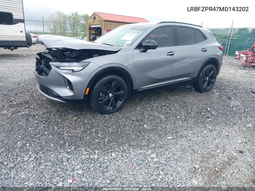 2021 Buick Envision Awd Essence VIN: LRBFZPR47MD143202 Lot: 42230042