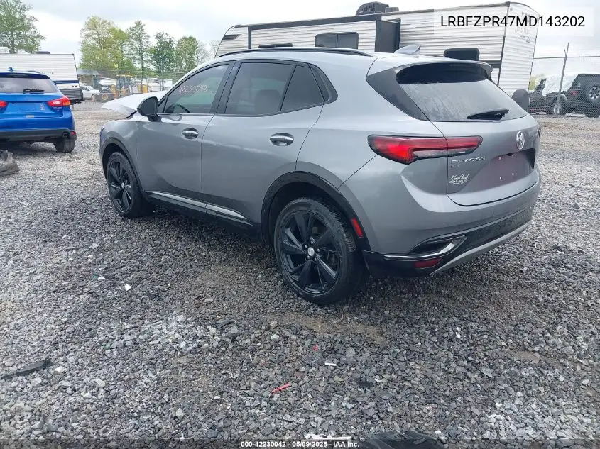 2021 Buick Envision Awd Essence VIN: LRBFZPR47MD143202 Lot: 42230042