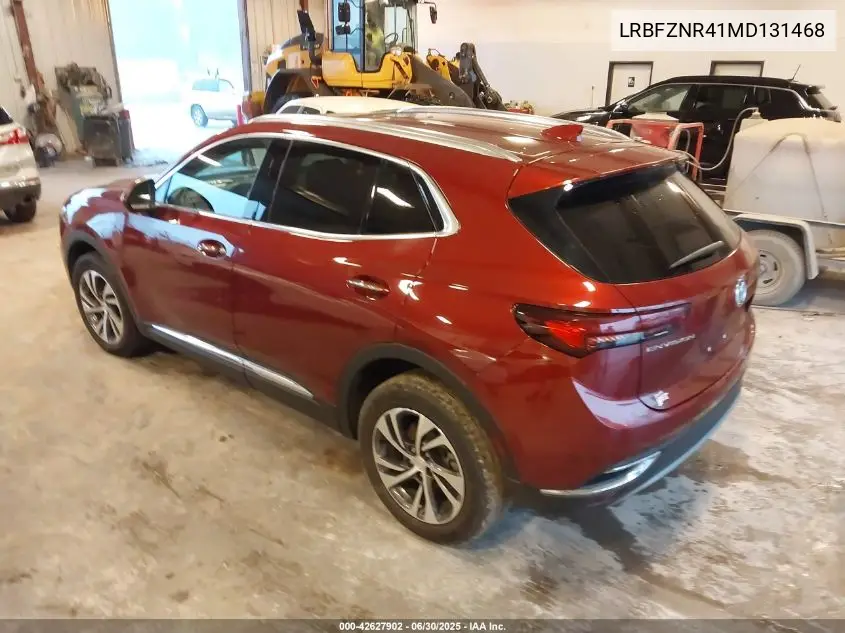 2021 Buick Envision Fwd Essence VIN: LRBFZNR41MD131468 Lot: 42627902