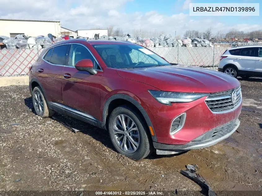 2022 Buick Envision Fwd Preferred VIN: LRBAZLR47ND139896 Lot: 41663012