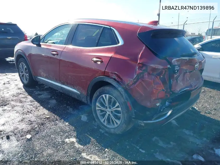 2022 Buick Envision Fwd Preferred VIN: LRBAZLR47ND139896 Lot: 41663012