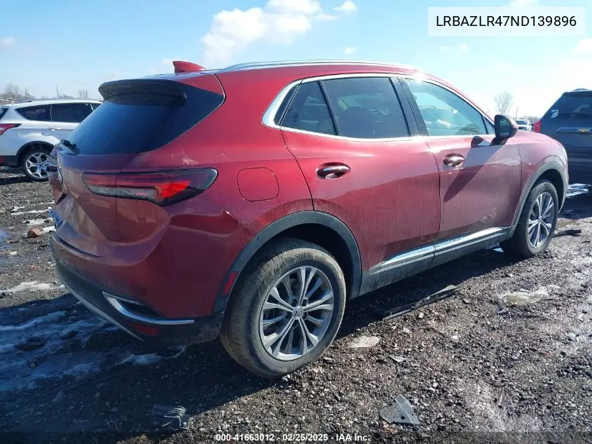 2022 Buick Envision Fwd Preferred VIN: LRBAZLR47ND139896 Lot: 41663012