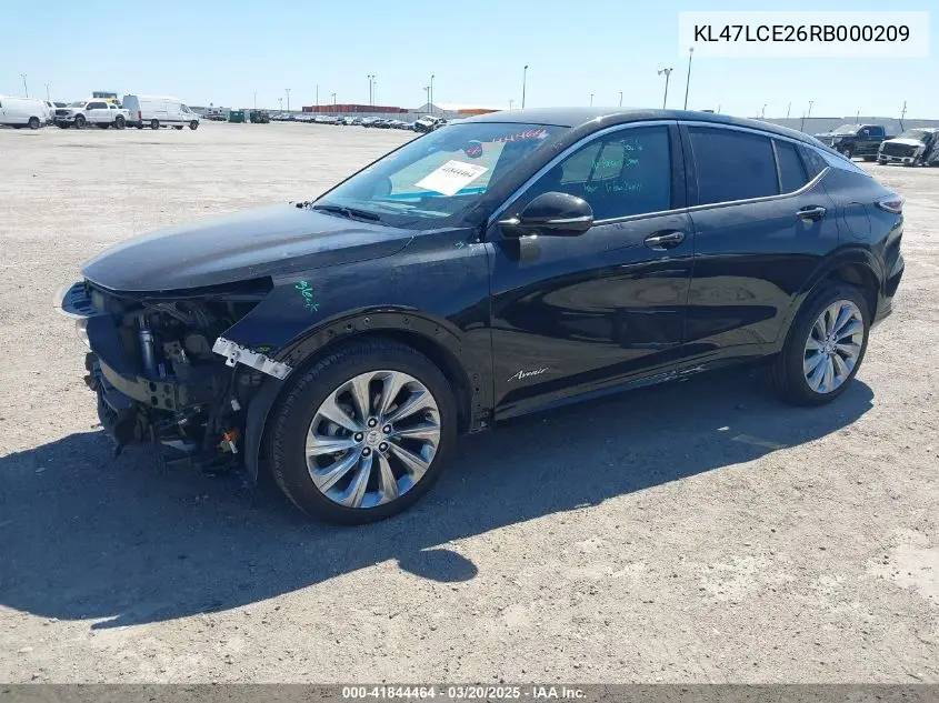 2024 Buick Envista Avenir Fwd VIN: KL47LCE26RB000209 Lot: 41844464