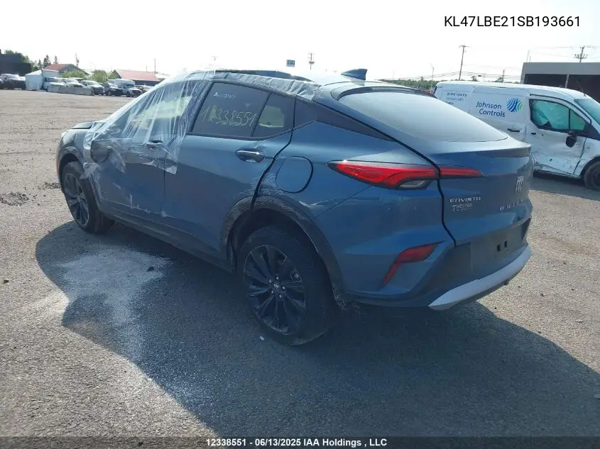2025 Buick Envista Sport Touring Fwd VIN: KL47LBE21SB193661 Lot: 12338551