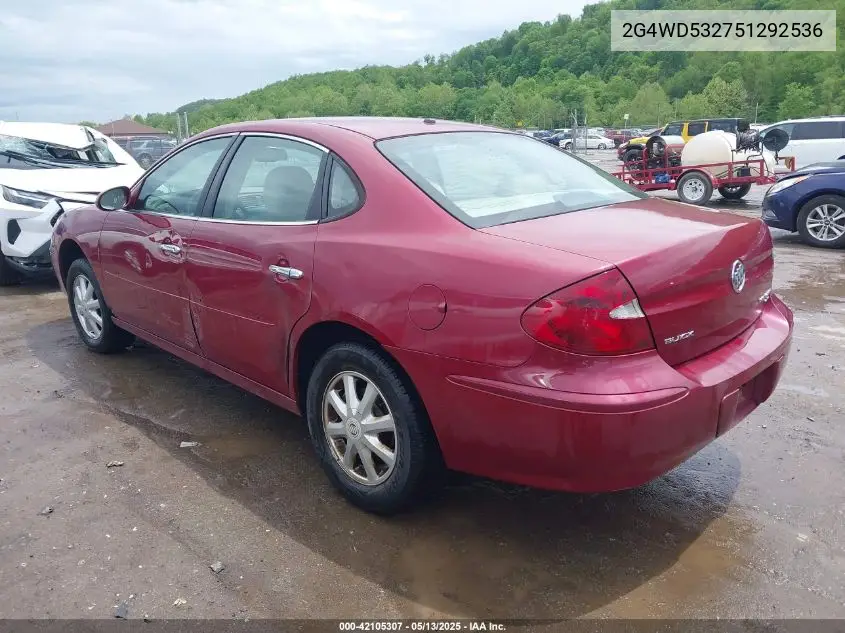 2005 Buick Lacrosse Cxl VIN: 2G4WD532751292536 Lot: 42105307