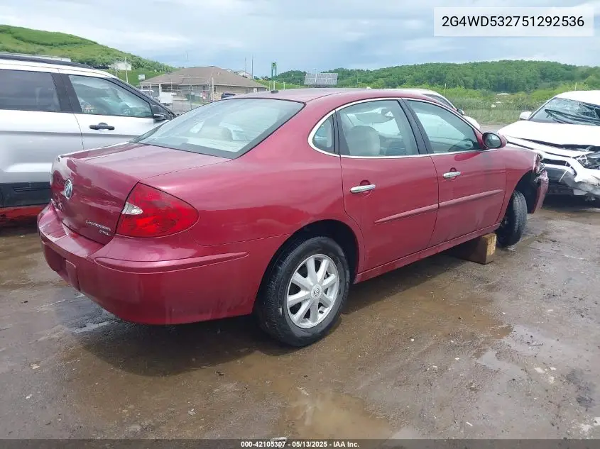 2005 Buick Lacrosse Cxl VIN: 2G4WD532751292536 Lot: 42105307
