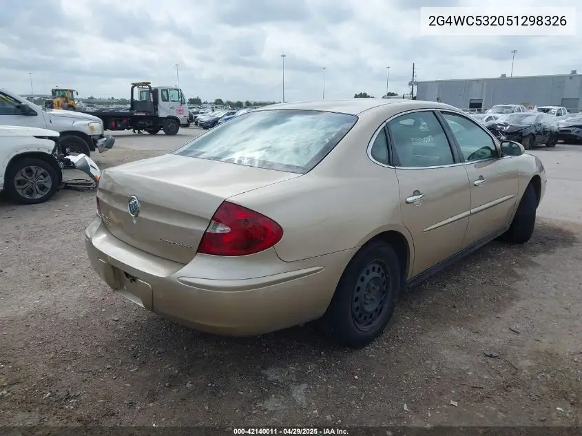2005 Buick Lacrosse Cx VIN: 2G4WC532051298326 Lot: 42140011