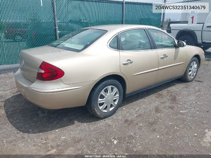2005 Buick Lacrosse Cx VIN: 2G4WC532351340679 Lot: 42172848