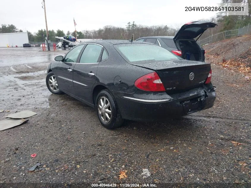 2006 Buick Lacrosse Cxl VIN: 2G4WD582861103581 Lot: 40946429