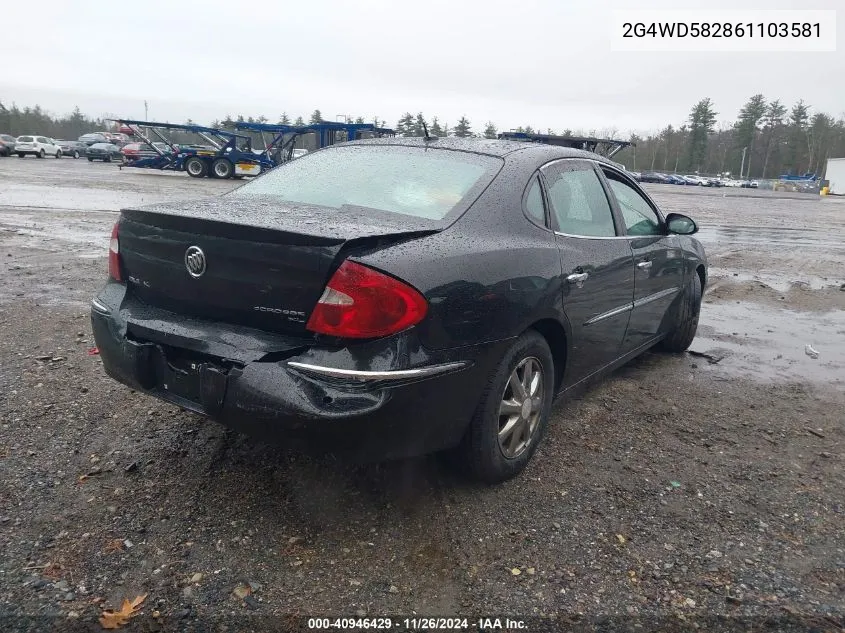 2006 Buick Lacrosse Cxl VIN: 2G4WD582861103581 Lot: 40946429