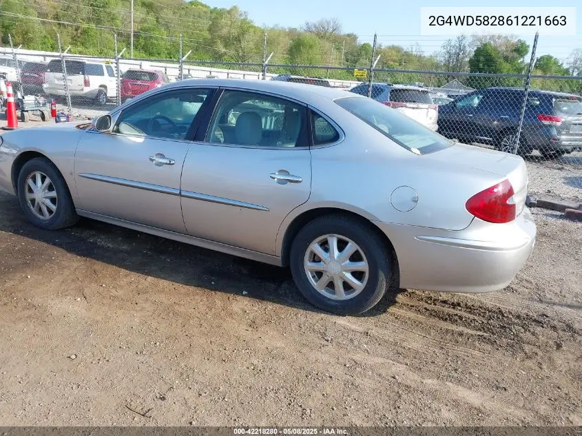 2006 Buick Lacrosse Cxl VIN: 2G4WD582861221663 Lot: 42218280