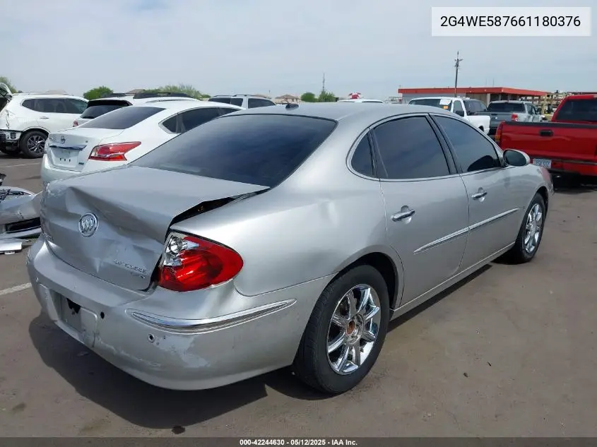 2006 Buick Lacrosse Cxs VIN: 2G4WE587661180376 Lot: 42244630