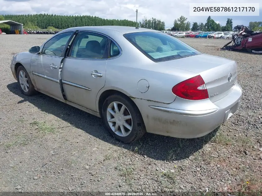 2006 Buick Lacrosse Cxs VIN: 2G4WE587861217170 Lot: 42440575