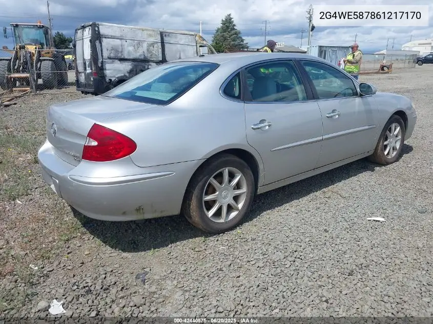2006 Buick Lacrosse Cxs VIN: 2G4WE587861217170 Lot: 42440575