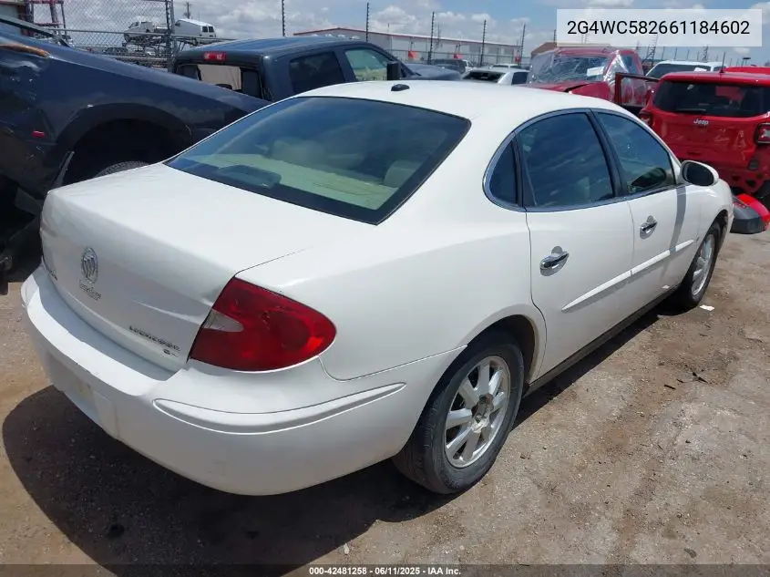 2006 Buick Lacrosse Cx VIN: 2G4WC582661184602 Lot: 42481258