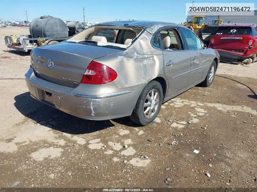 2007 Buick Lacrosse Cxl VIN: 2G4WD582471196472 Lot: 42204483