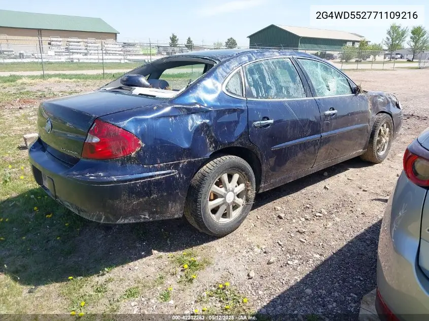 2007 Buick Lacrosse Cxl VIN: 2G4WD552771109216 Lot: 42232283