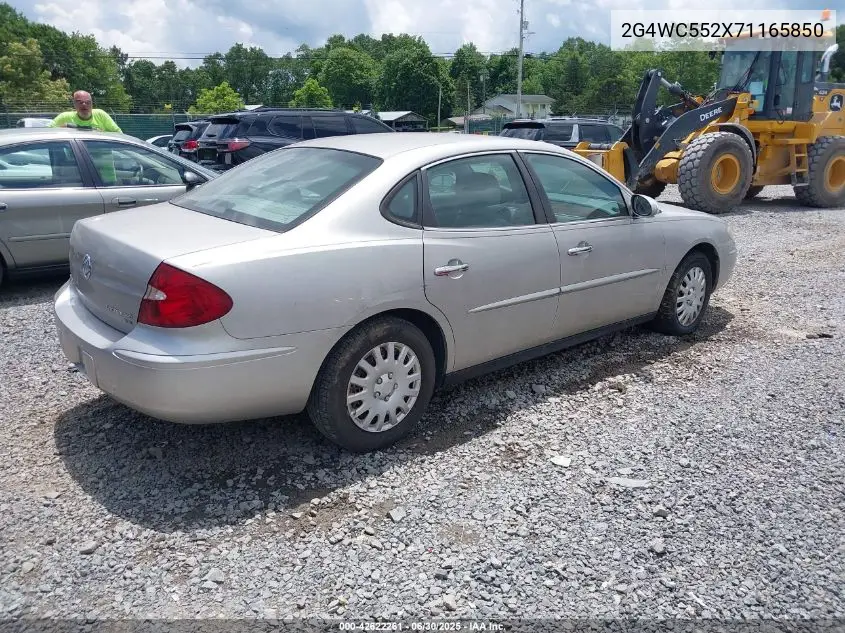 2007 Buick Lacrosse Cx VIN: 2G4WC552X71165850 Lot: 42622261