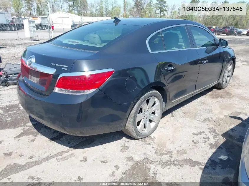 2010 Buick Lacrosse Cxl VIN: 1G4GC5EG3AF137646 Lot: 41952467