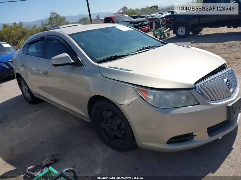 2010 Buick Lacrosse Cx VIN: 1G4GB5EG2AF123949 Lot: 42618413