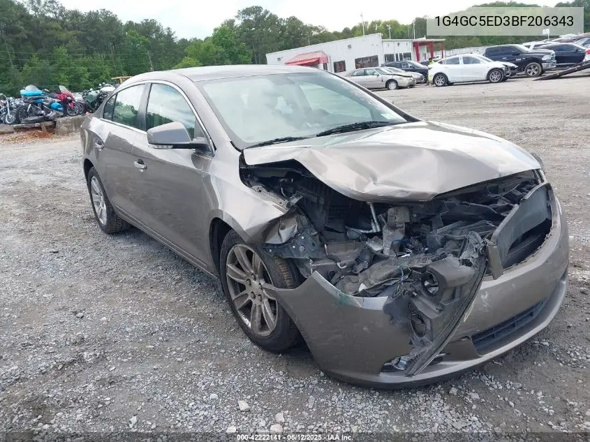 2011 Buick Lacrosse Cxl VIN: 1G4GC5ED3BF206343 Lot: 42222141