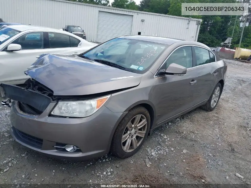 2011 Buick Lacrosse Cxl VIN: 1G4GC5ED3BF206343 Lot: 42222141