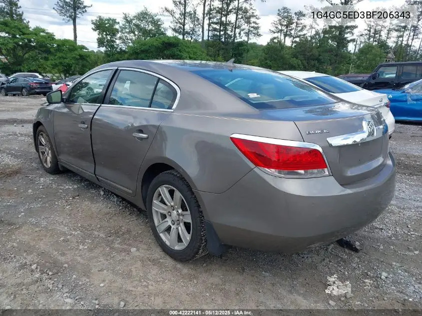 2011 Buick Lacrosse Cxl VIN: 1G4GC5ED3BF206343 Lot: 42222141