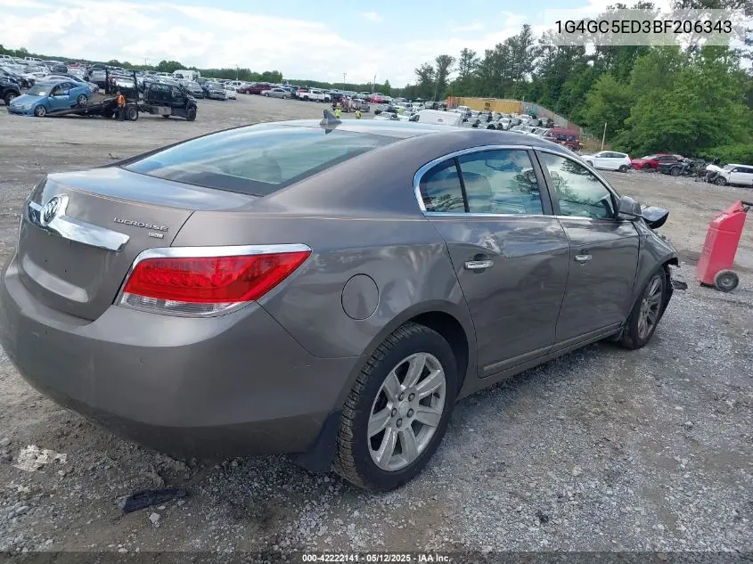2011 Buick Lacrosse Cxl VIN: 1G4GC5ED3BF206343 Lot: 42222141