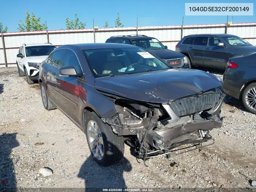 2012 Buick Lacrosse Premium 1 Group VIN: 1G4GD5E32CF200149 Lot: 42202368