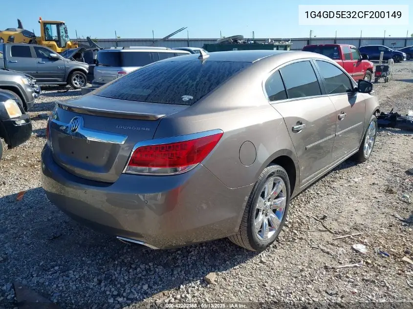 2012 Buick Lacrosse Premium 1 Group VIN: 1G4GD5E32CF200149 Lot: 42202368