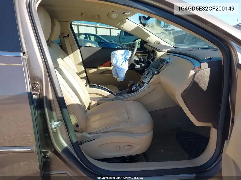 2012 Buick Lacrosse Premium 1 Group VIN: 1G4GD5E32CF200149 Lot: 42202368
