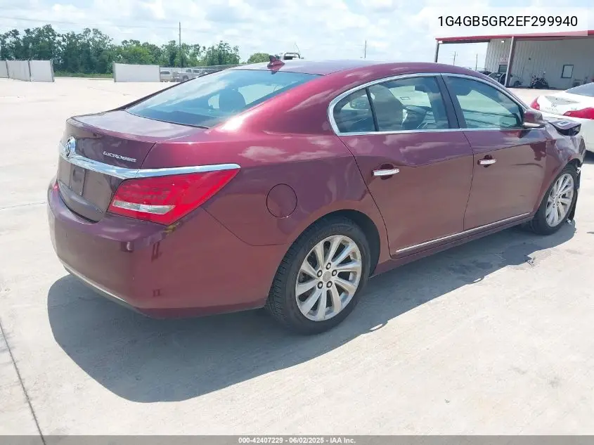 2014 Buick Lacrosse Leather Group VIN: 1G4GB5GR2EF299940 Lot: 42407229