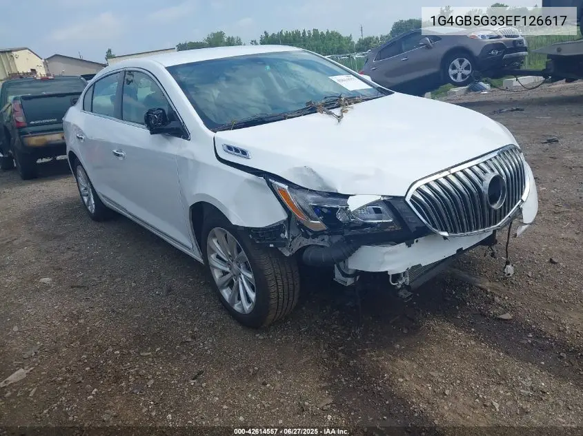 2014 Buick Lacrosse Leather Group VIN: 1G4GB5G33EF126617 Lot: 42614557