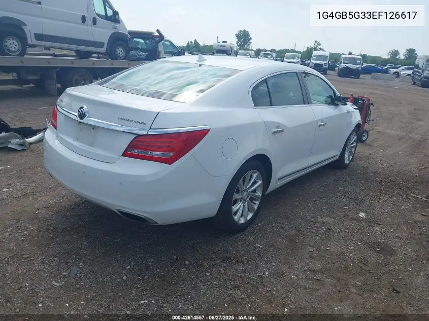 2014 Buick Lacrosse Leather Group VIN: 1G4GB5G33EF126617 Lot: 42614557