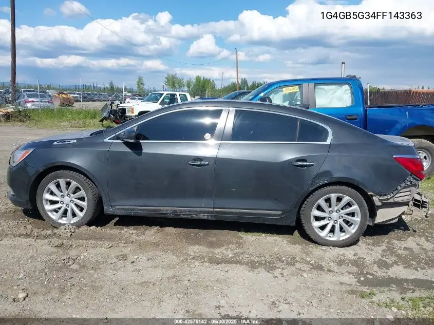 2015 Buick Lacrosse Leather VIN: 1G4GB5G34FF143363 Lot: 42575142