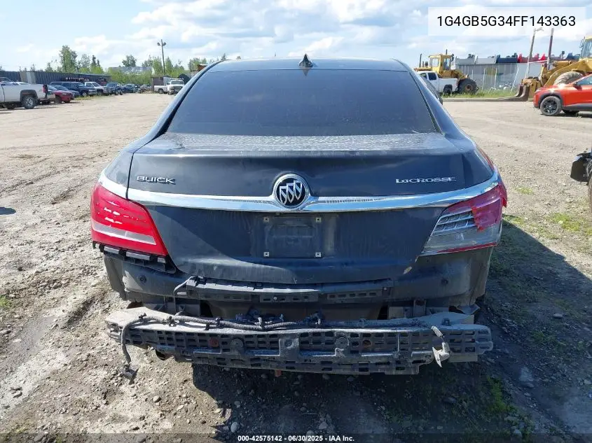 2015 Buick Lacrosse Leather VIN: 1G4GB5G34FF143363 Lot: 42575142