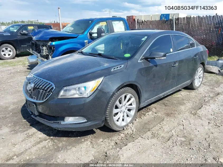 2015 Buick Lacrosse Leather VIN: 1G4GB5G34FF143363 Lot: 42575142