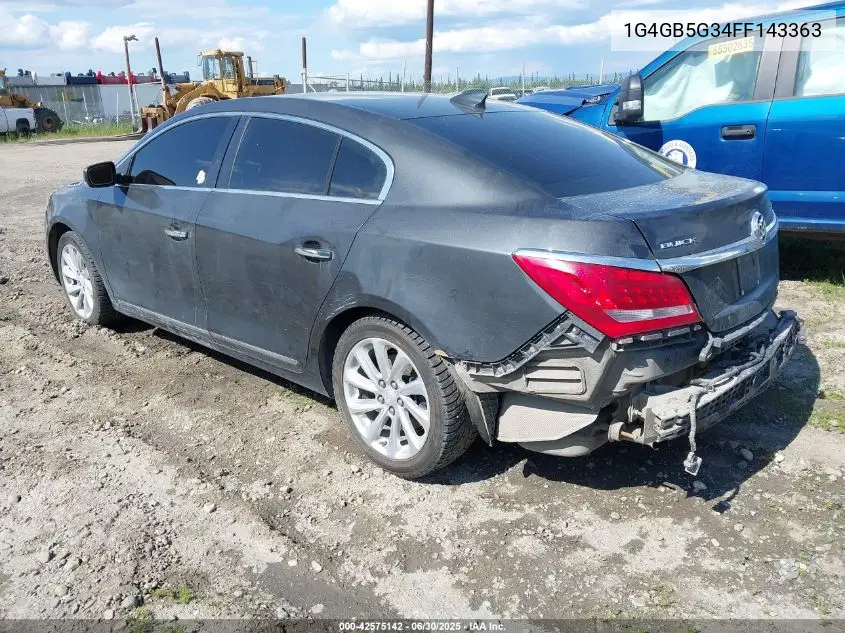 2015 Buick Lacrosse Leather VIN: 1G4GB5G34FF143363 Lot: 42575142