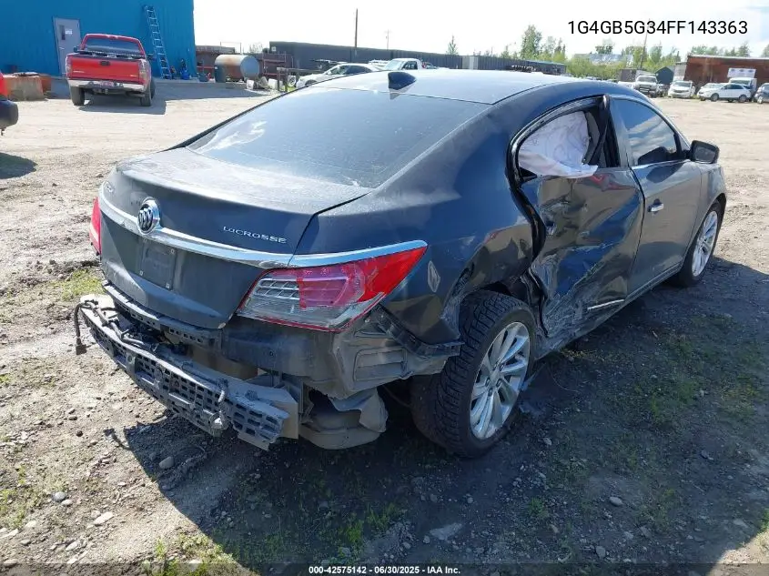 2015 Buick Lacrosse Leather VIN: 1G4GB5G34FF143363 Lot: 42575142