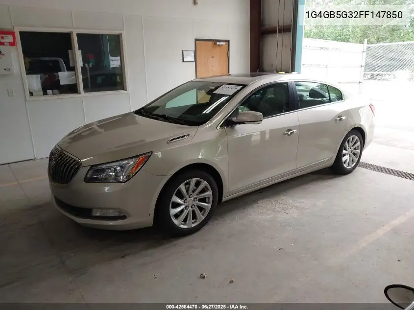 2015 Buick Lacrosse Leather VIN: 1G4GB5G32FF147850 Lot: 42584470