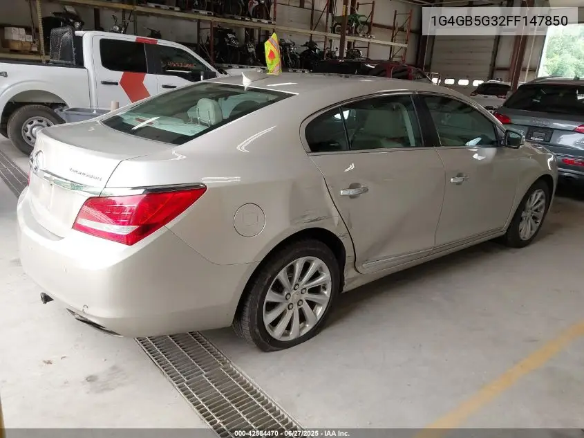 2015 Buick Lacrosse Leather VIN: 1G4GB5G32FF147850 Lot: 42584470