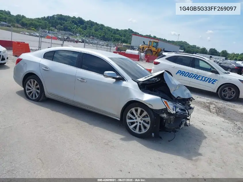 2015 Buick Lacrosse Leather VIN: 1G4GB5G33FF269097 Lot: 42609001