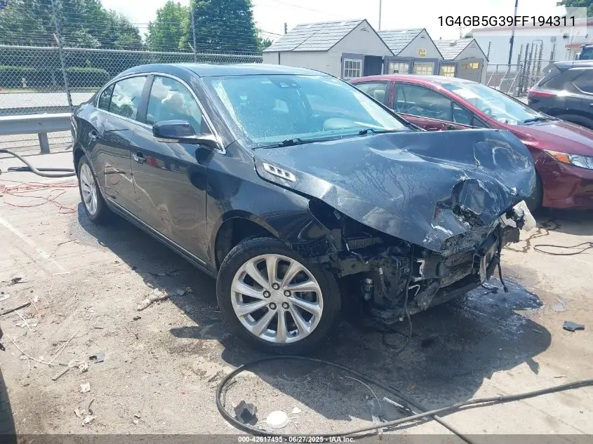 2015 Buick Lacrosse Leather VIN: 1G4GB5G39FF194311 Lot: 42617495