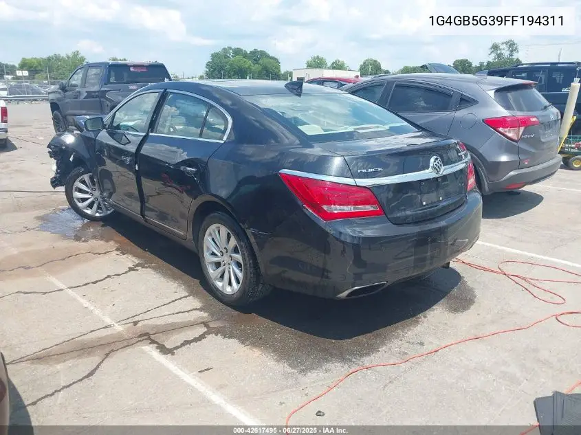 2015 Buick Lacrosse Leather VIN: 1G4GB5G39FF194311 Lot: 42617495