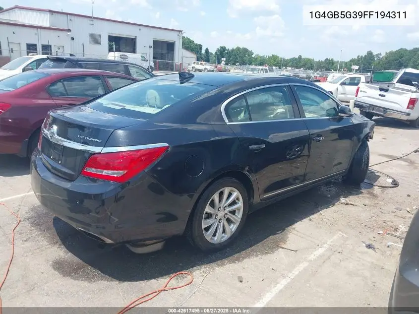 2015 Buick Lacrosse Leather VIN: 1G4GB5G39FF194311 Lot: 42617495