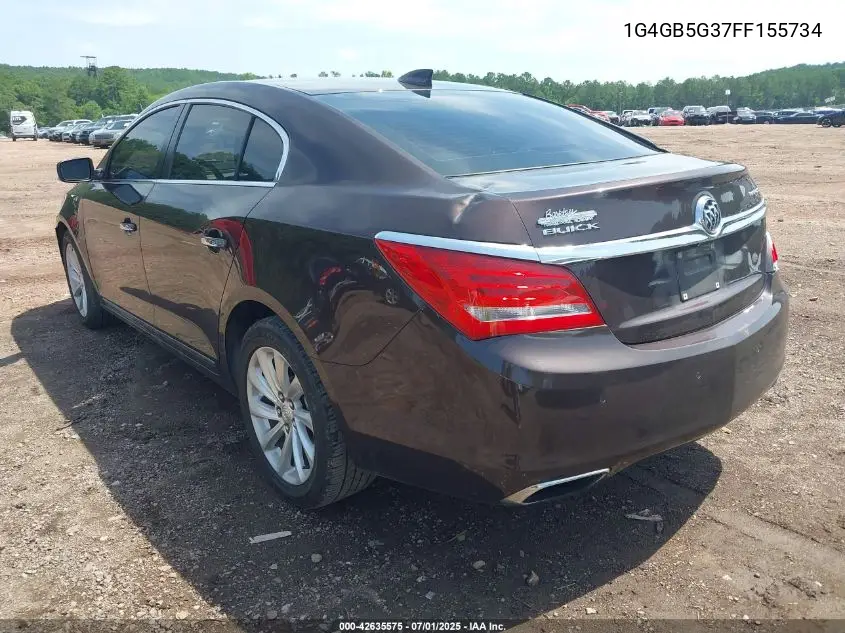 2015 Buick Lacrosse Leather VIN: 1G4GB5G37FF155734 Lot: 42635575