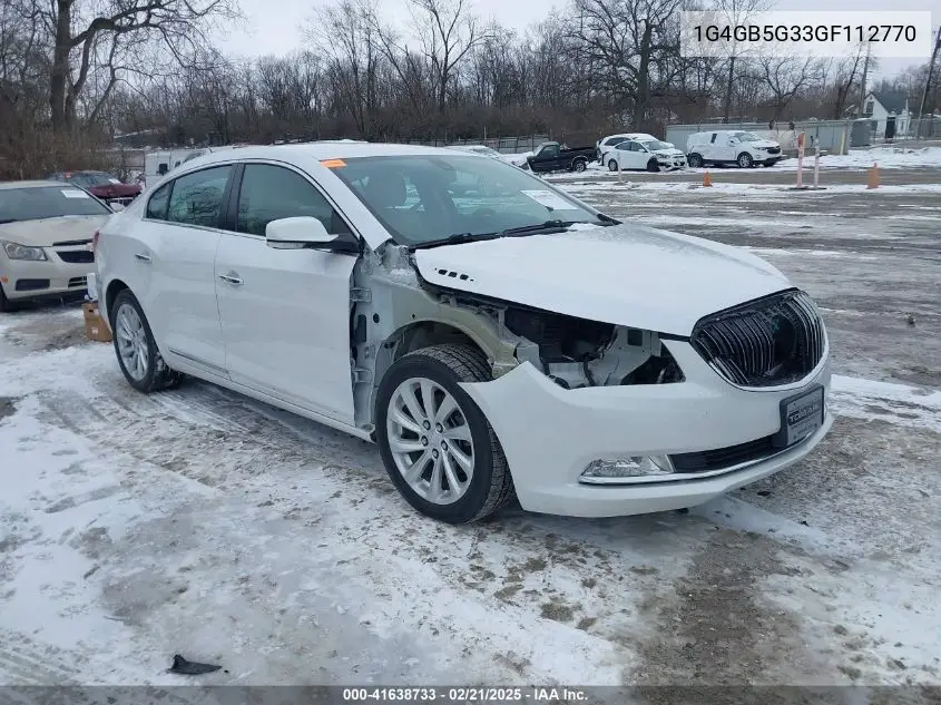2016 Buick Lacrosse Leather VIN: 1G4GB5G33GF112770 Lot: 41638733