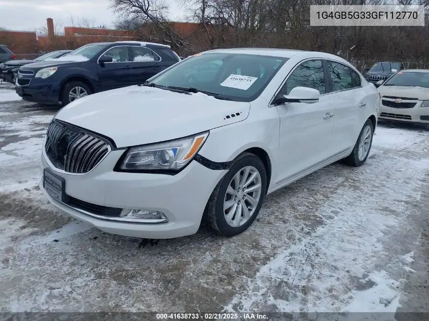 2016 Buick Lacrosse Leather VIN: 1G4GB5G33GF112770 Lot: 41638733
